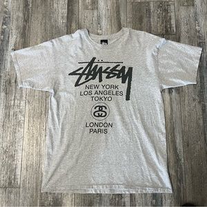 Stussy Grey World Tour Tee